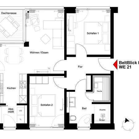 Beltblick21 - Familienfreundliche Mit Sauna & Meerblick! Apartament Fehmarn